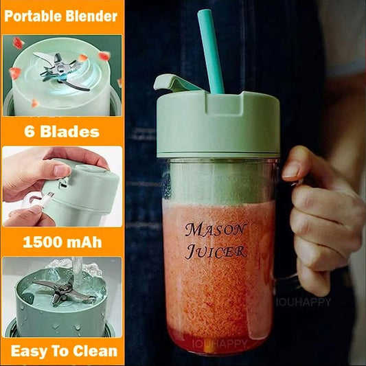 Portable Mini Juicer Blender with Straw
